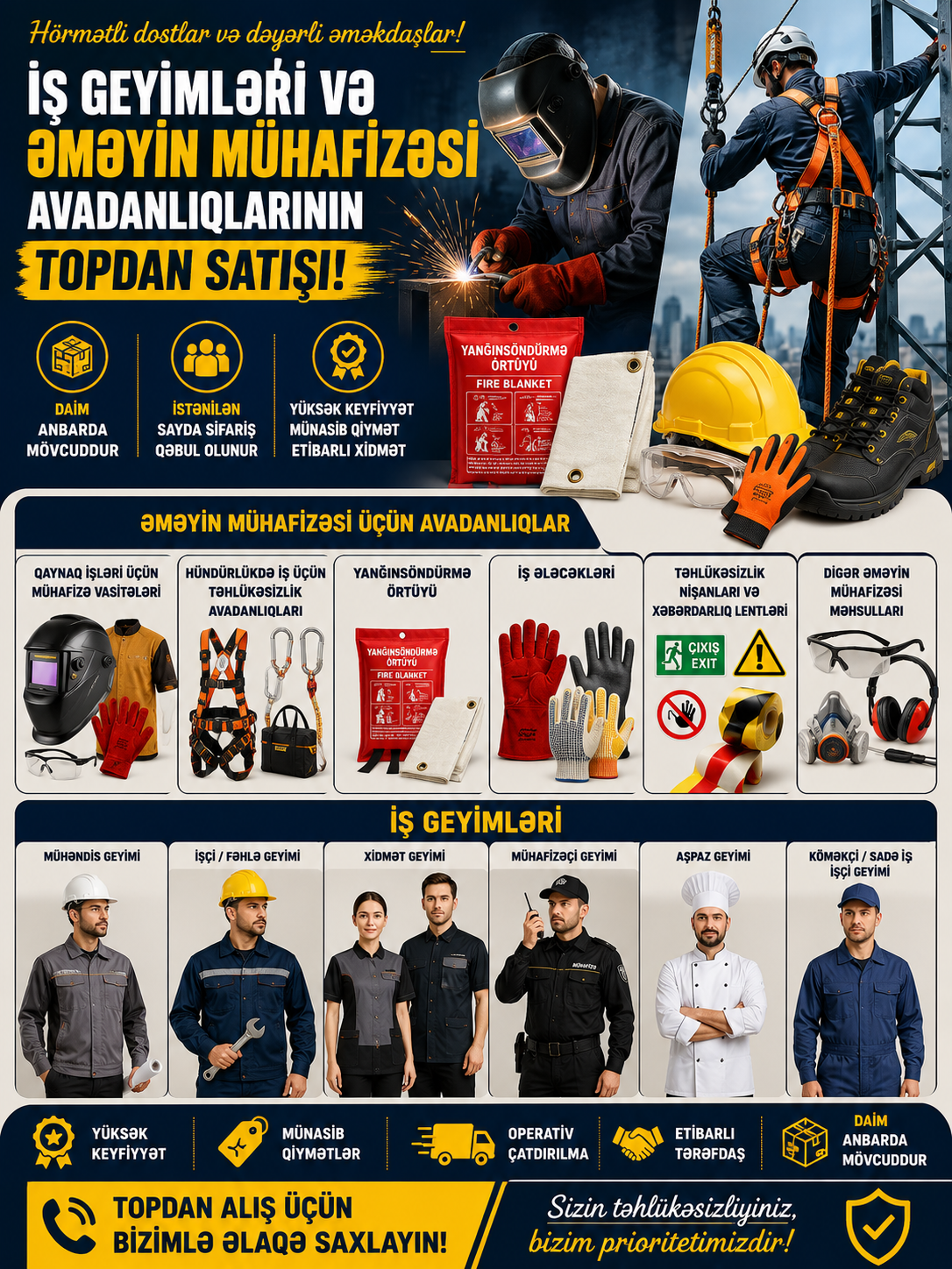 İş geyimləri və əməyin mühafizəsi avadanlıqları - Tenderyard