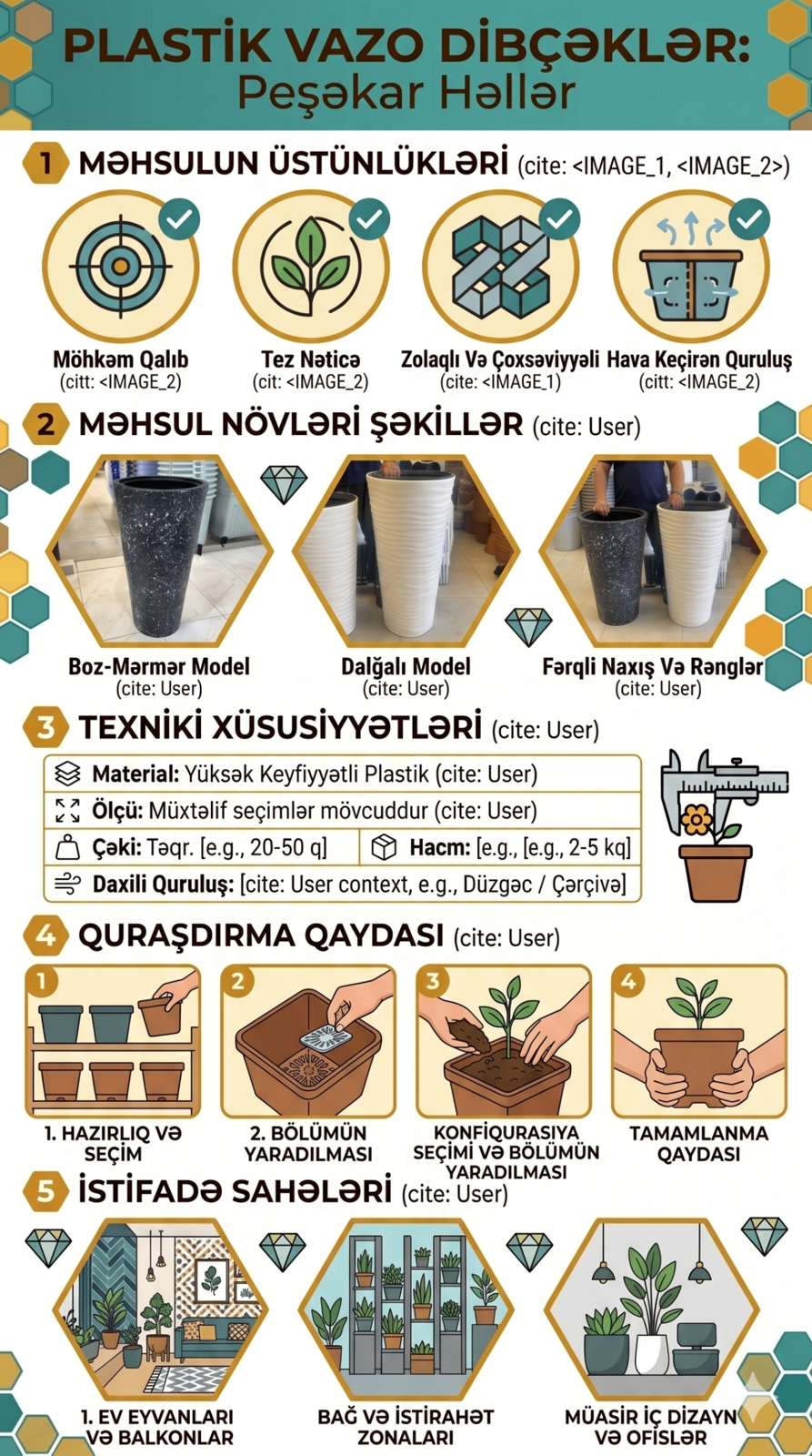 Plastik vazo dibçəklər — şəkil 3