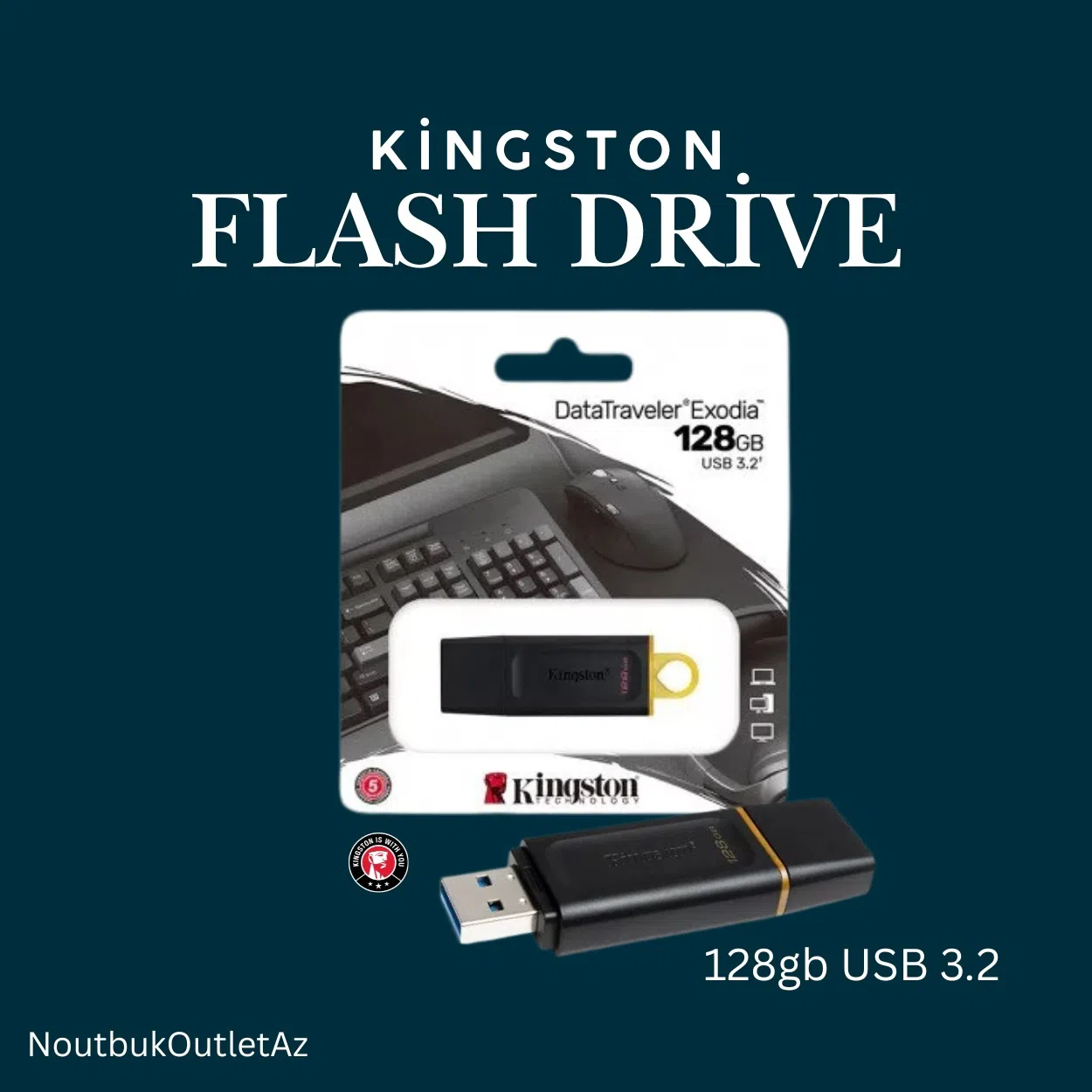 128 GB USB Flash kart, Plastik material - Tenderyard